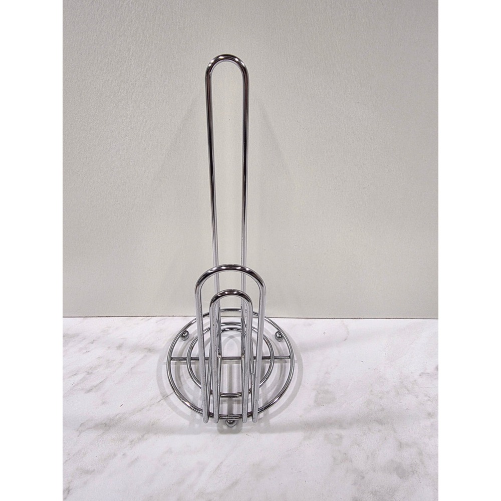 Modern Minimalist Paper Towel Holder Chrome Countertop Stand Silver industrial